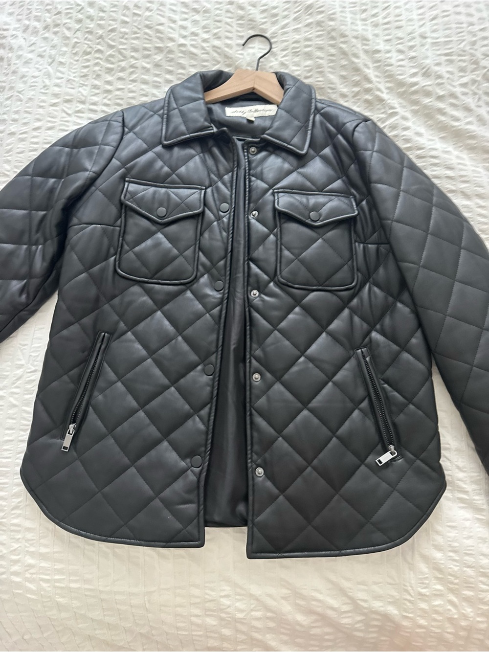 Sebby Quilted Faux Leather Shacket S